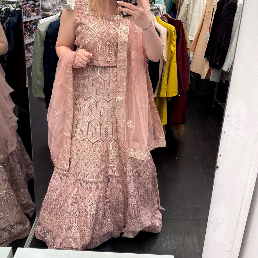 Chic Blush Embroidered Maxi Dress